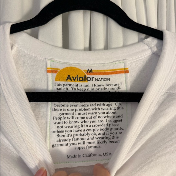 Aviator Nation Miami White Crewneck with Colorful Logo - Picture 2 of 3